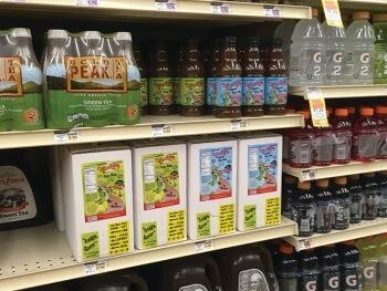 Bottles and Tea in Boxes competing on da shelf at Calandros Perkins Road location in Baton Rouge, Louisiana!